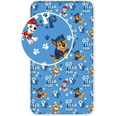 Kokvilnas palags 90x200 Paw Patrol Paw Chase Rubble Marshall blue 8596