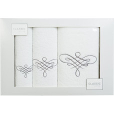 Dvieļu komplekts kastītē, 3gb, grafīta balts Tattoo, 380g/m2