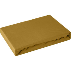 Džersija palags ar gumiju 90x200, sinepes, augstajam matracim 25 cm, 125 g/m2