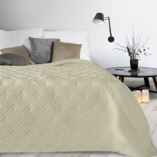 Dekoratīvais gultas pārklājs 230x260 Alara 1 krēms ar ģeometrisku rakstu