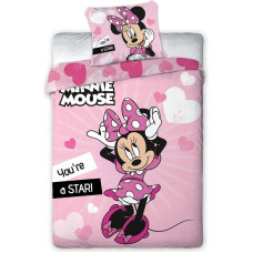 Kokvilnas gultas veļa 160x200 Mini Mouse 012 Minnie Mouse 3625 sirsniņas rozā
