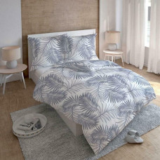 Satīna gultasveļa 160x200 3390 B lapas pelēka balta Home Satin