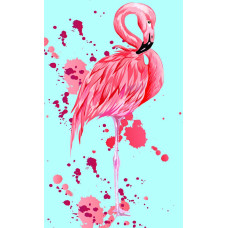 Bērnudārza dvielis 30x50 Flamingo piparmētru rozā 31077 bērnu kokvilna Flamingo putns rokām