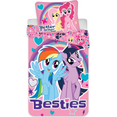 Kokvilnas gultas veļa 140x200 Pony My Little rozā 7079 spilvendrāna 70x90 bērnu labākie