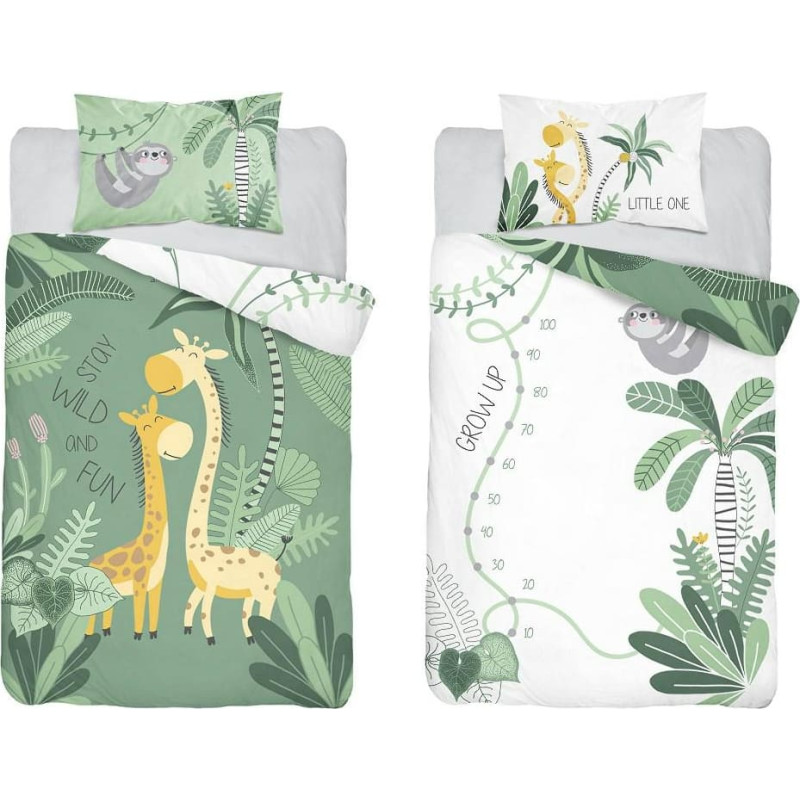 Bambusa gultas veļa 90x120 3947 A Giraffes olīvzaļa spilvendrāna 40x60 bērnu Bamboo 103