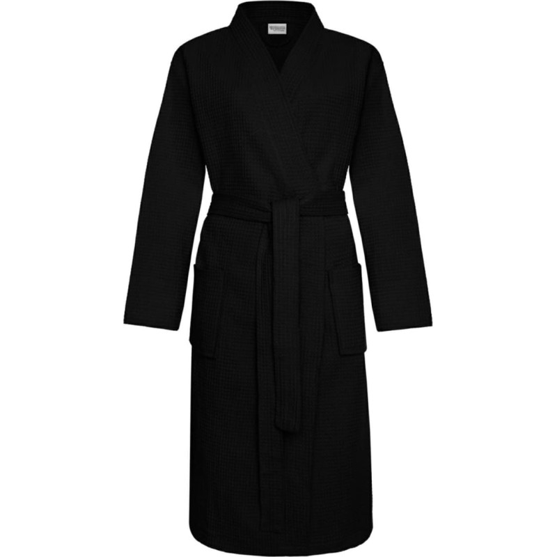 Melns XXL kokvilnas Gofer vafeļu peldmētelis