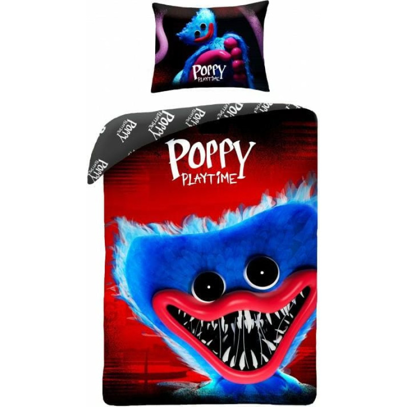 Kokvilnas gultas veļa 140x200 Magone Playtime spēle spilvendrāna sarkana krāsaina 70x90 bērni 12