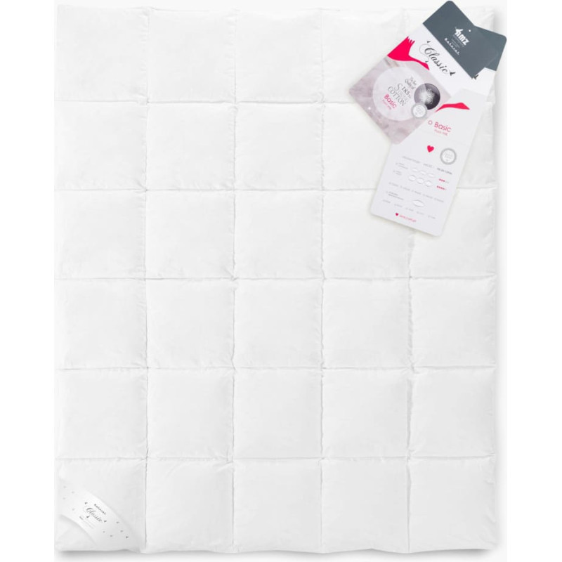 Dūnu sega 70% 155x200 Basic ziemas 1500g balta