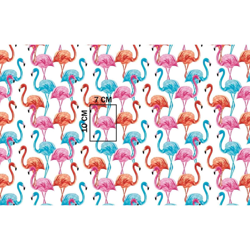 Aizkars gatavs pievienošanai ar vardēm 160x250 1400E balti flamingo krāsains svētku raksts 120N