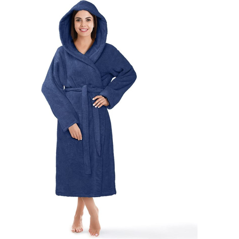 Frotē peldmētelis ar kapuci Robin S/M, viesnīcas zils, kokvilna, 450g/m2