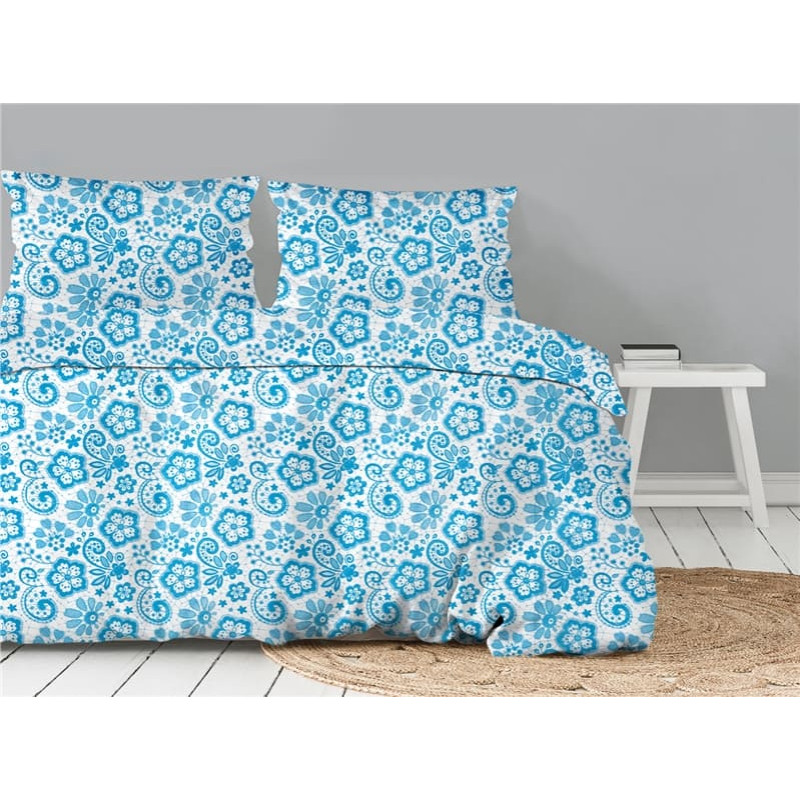 Kokvilnas gultas veļa 160x200 Etnic Biała Bielbaw 23