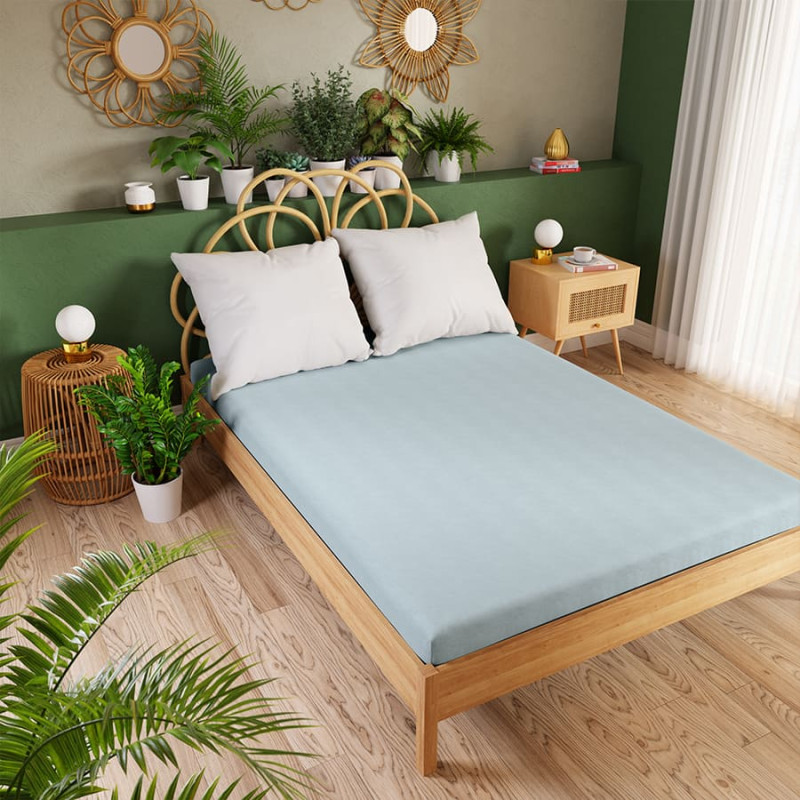 DREAMY PREMIUM Džersija palags ar gumiju, platums 90 x augstums 200cm, krāsa 008 gaiši zila 100033/JEG/008/090200/1