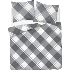 Kokvilnas gultasveļa 160x200 pelēki rūtaini 4660 B Kokvilna 37