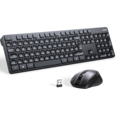 Ugreen SET Bezvadu datora pele un tastatūra 2.4Ghz melna