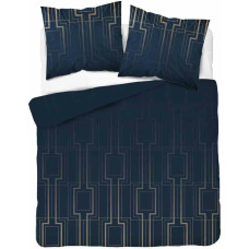 Satīna gultas veļa 220x200 tumši zila ģeometrija 4527 A Home Satin 64