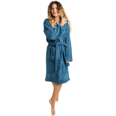 Nefretete Llama Soft S unisex frotē peldmētelis, tumši zils, 450 gsm, izgatavots no 100% kokvilnas, rafinēta ar lamas vilnu