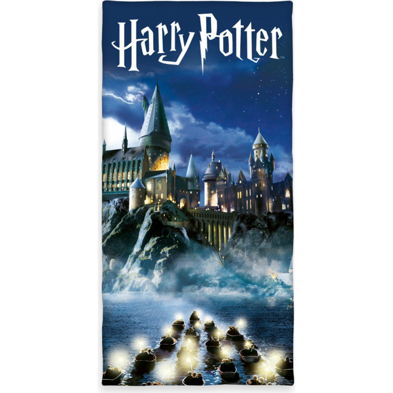 Pludmales dvielis 70x140 Harry Potter tumši zils bērnu samts H24