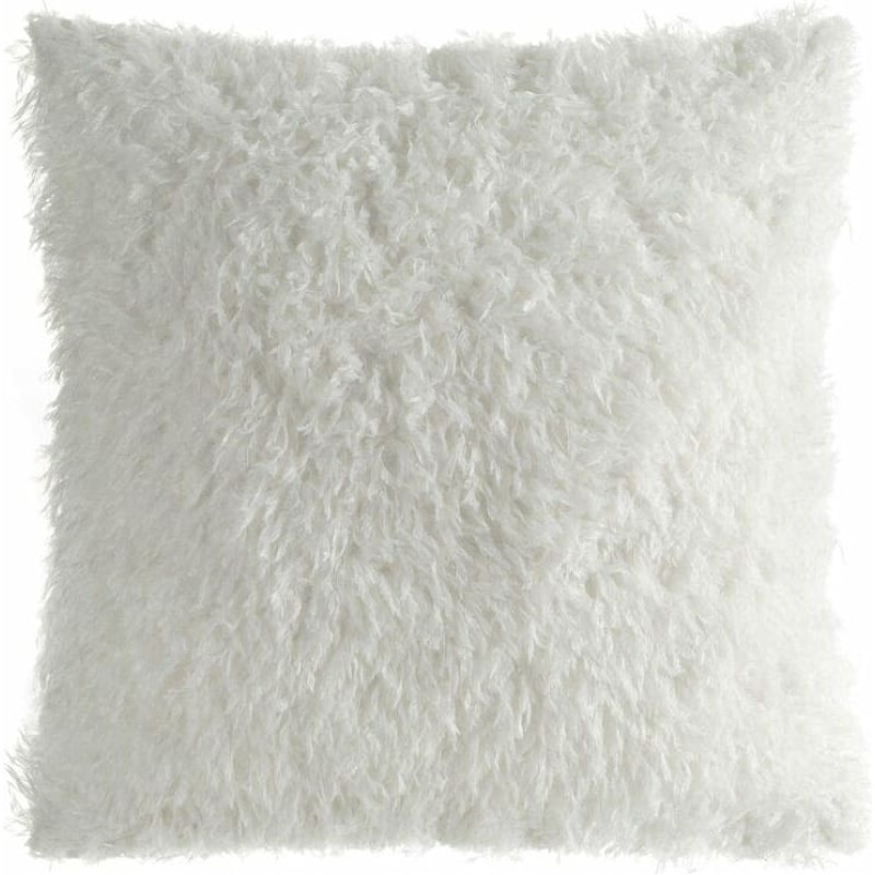 Marion baltas kažokādas dekoratīvā spilvendrāna 45x45