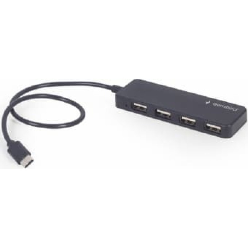 USB Centrmezgls Gembird 4-port USB Type-C Black