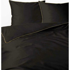 Satīna gultas veļa 160x200 brūns espresso ar caurulēm Mako Satin 62