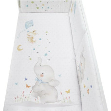 Interbaby Sega 100x135 segas pārvalks un gultas aizsargs 60x180 zilonis balts zils