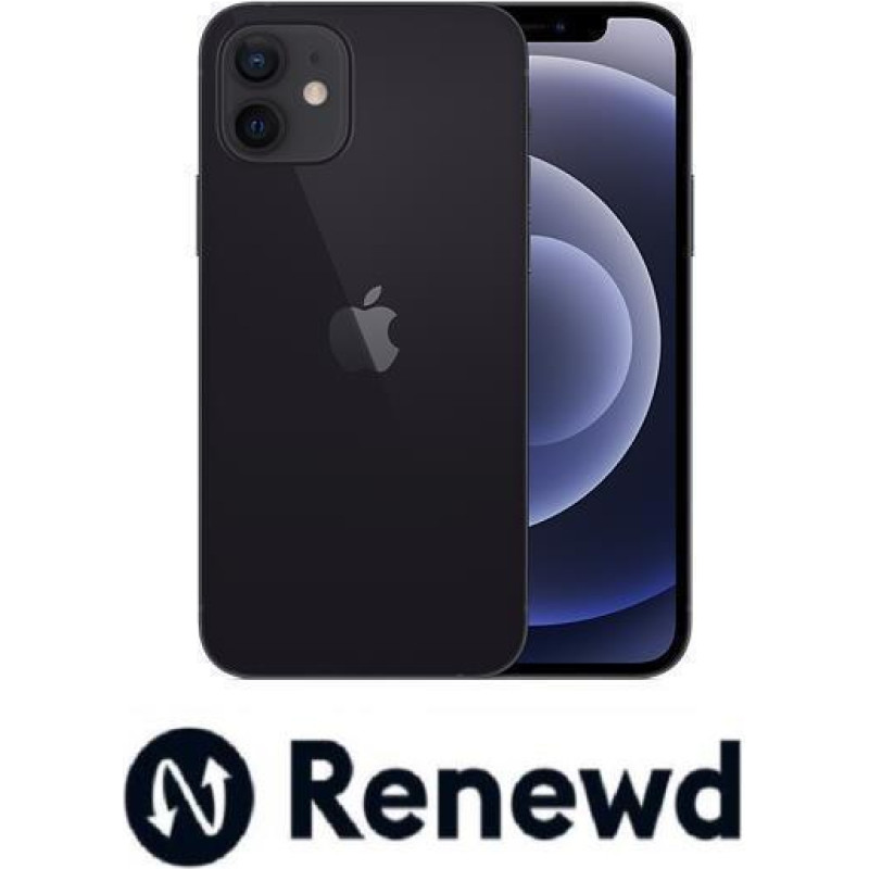 Renewd iPhone 12 Black 64GB (Atjaunots)