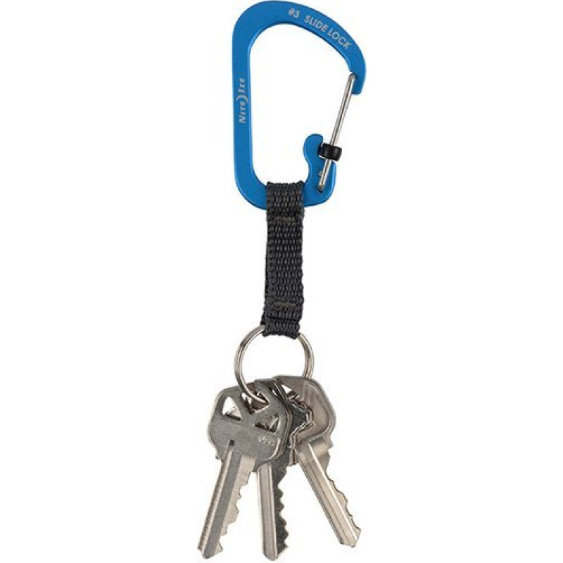 Nite Ize - SlideLock® atslēgu piekariņš no alumīnija - zils - CSLAW3-03-R6