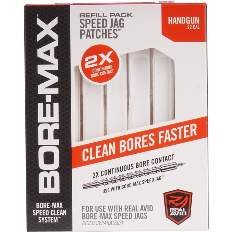 Real Avid - Bore-Max Speed Jag Patches komplekts - 4'' S - ,22 - 250 gab. - AVBMPATCH4S