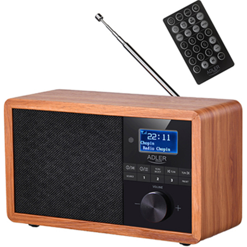 Adler AD 1184 radio Portable Digital Black  Wood