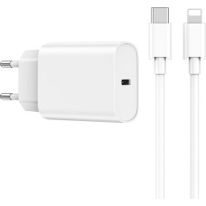 Wiwu wall charger Wi-U001 PD 20W 1x USB-C white + cable USB-C - Lightning