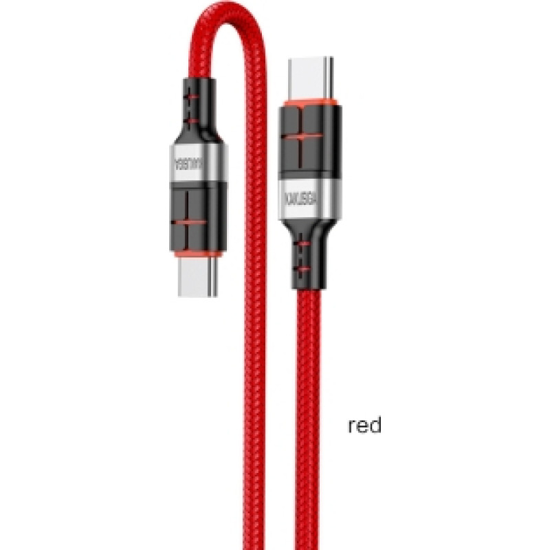 Kaku SIGA KSC-696 USB-C -> USB-C uzlādes kabelis 60W | 120 cm sarkans