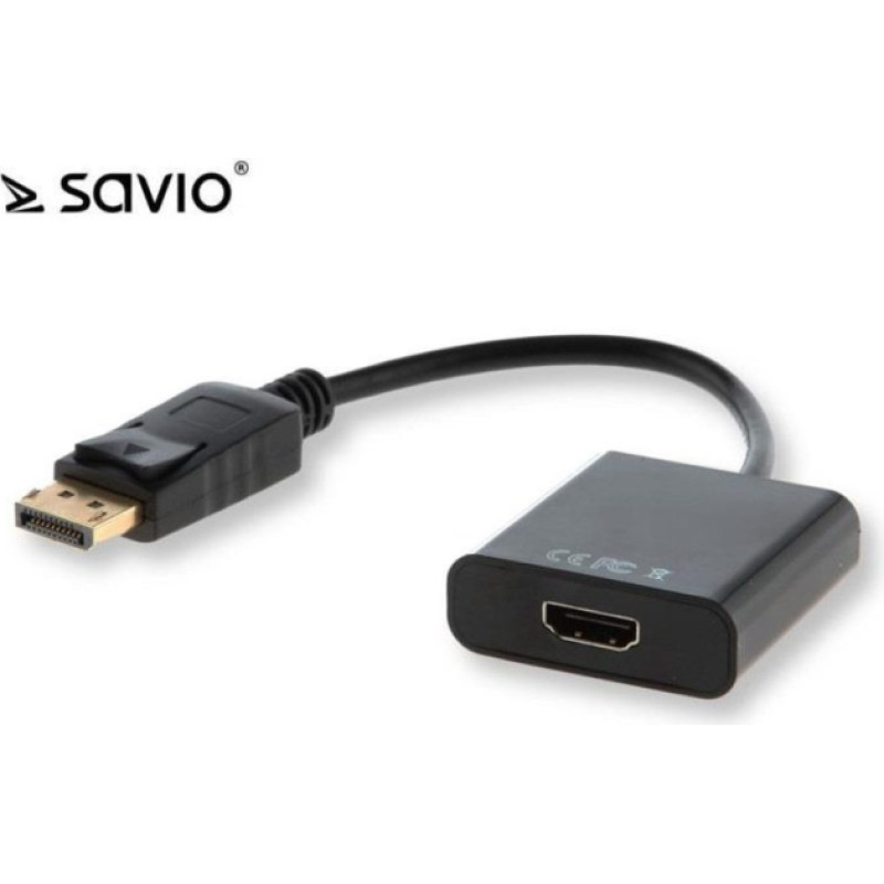 Kabeļa adapteris Savio CL-55|B DisplayPort (Male) - HDMI A (Female)