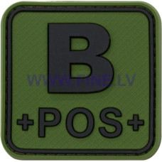 JTG Bloodtype Square Rubber Patch B Pos