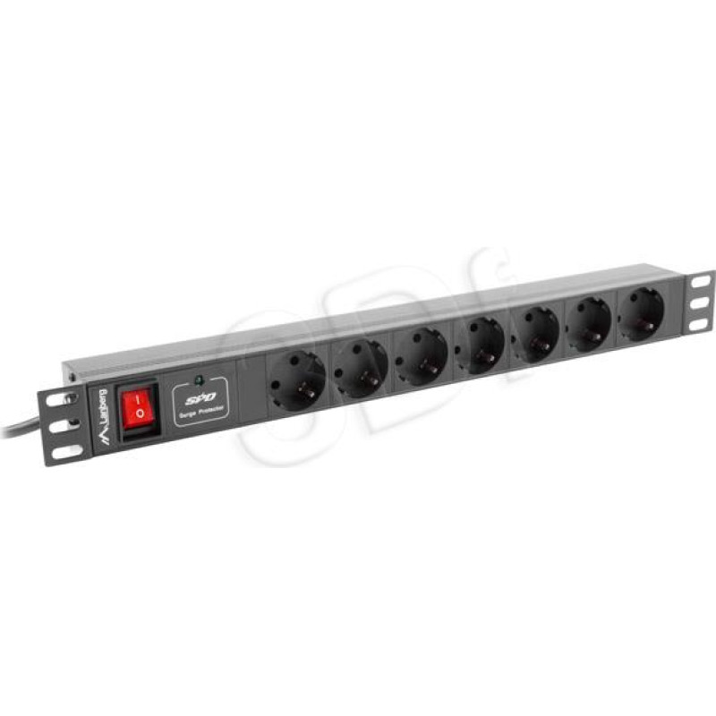 Lanberg Surge protector Rack PDU 1U 7x Schuko 2m 10A black