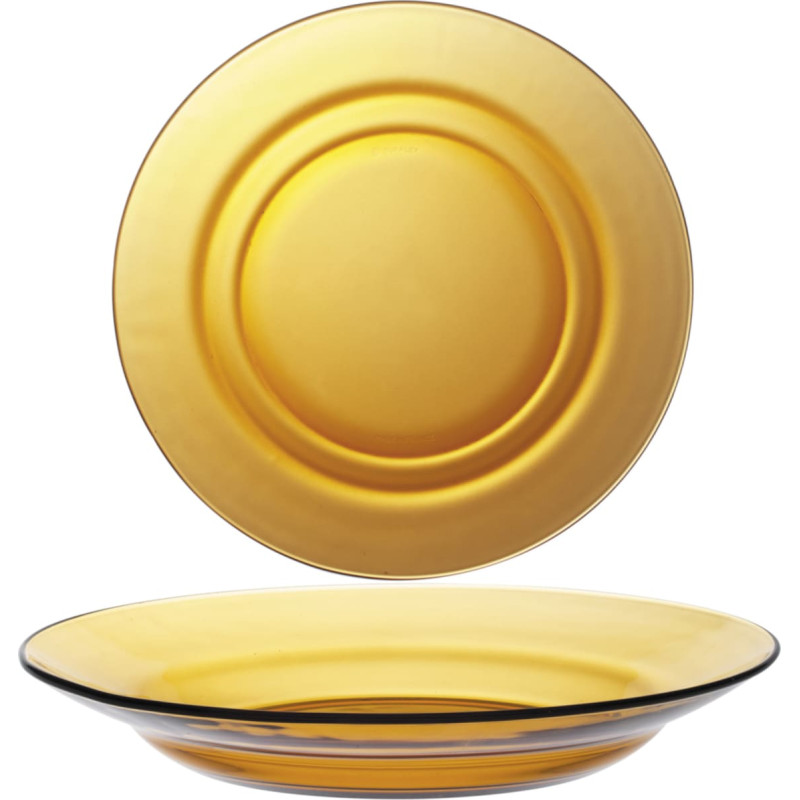 Duralex LYS AMBER dziļā plate oranža 230 x 35 mm - komplektā 6 gab.