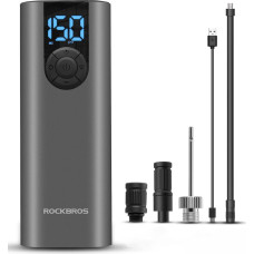 Rockbros Elektriskā velosipēda sūkņa motora auto bumba 10 bar ar LED displeju + USB-C kabelis, melns