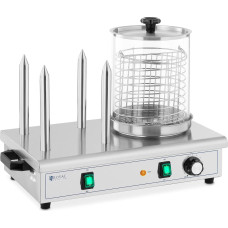 Royal Catering Hotdogu sildītājs, 4 bulciņu iesmi, trauks 30 desām, 650 W