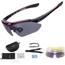 Rockbros 10001 polarizing cycling glasses - black and red