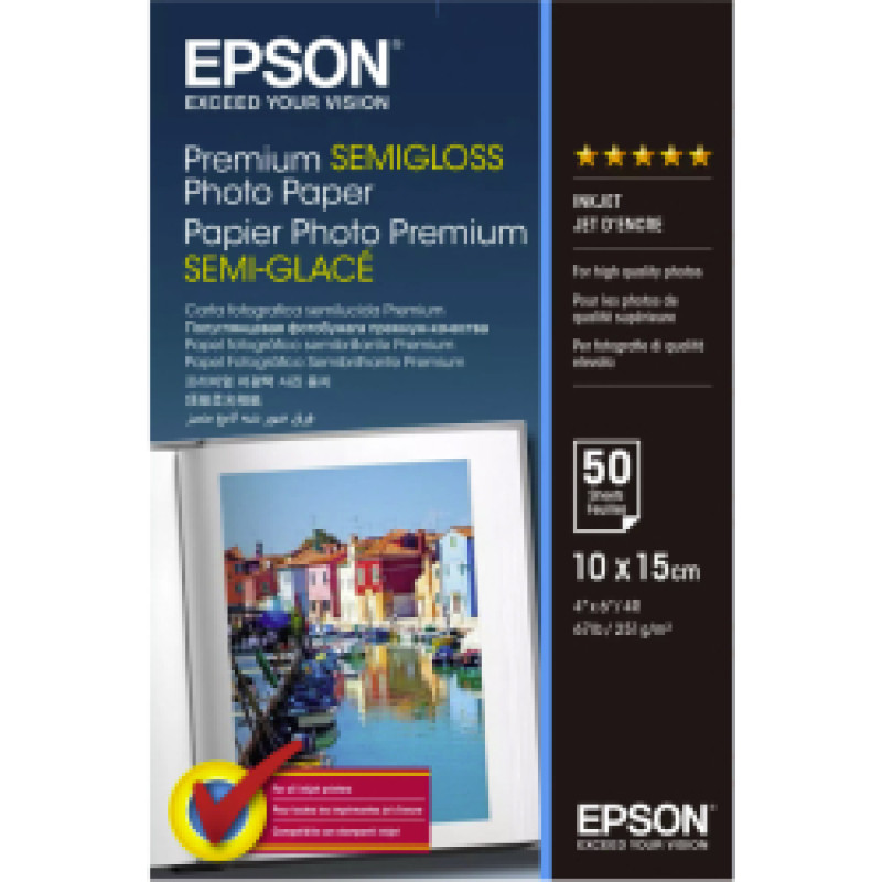 Papīrs Epson Premium Semi-Gloss Photo Paper 10 x 15cm - 50 Sheets