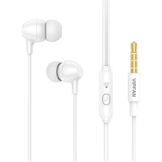 Wired in-ear headphones Vipfan M16, 3.5mm jack, 1m (white)