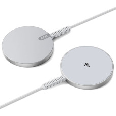 ESR HALOLOCK QI2 MINI MAGNĒTISKAIS MAGSAFE BEZVADU LĀDĒTĀJS 15W SUDRABA KRĀSĀ