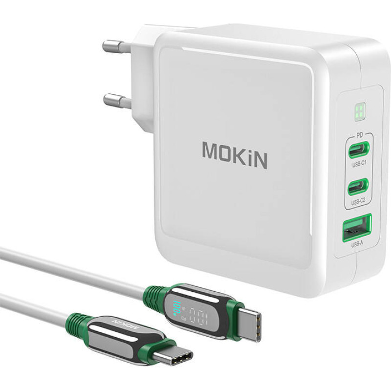 Mokin Charger MOKiN PD140W 2C1A GaN 2xUSB-C 1xUSB-A (black)