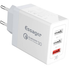 Essager Wall charger, Essager, ECTQC3-FBB02,  3xUSB, 30W (white)