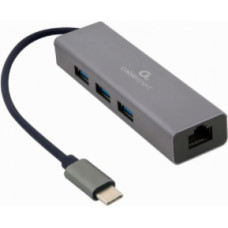 Gembird USB-C Gigabit network adapter with 3-port USB 3.1 hub