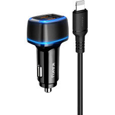 KAKU Car Charger KSC-528 Shengyu - 2xUSB - 2,8A with USB to Lightning black