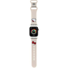 Hello Kitty Pasek HKAWMSCHBLE Apple Watch 38|40|41mm beżowy|beige strap Silicone Kitty Head