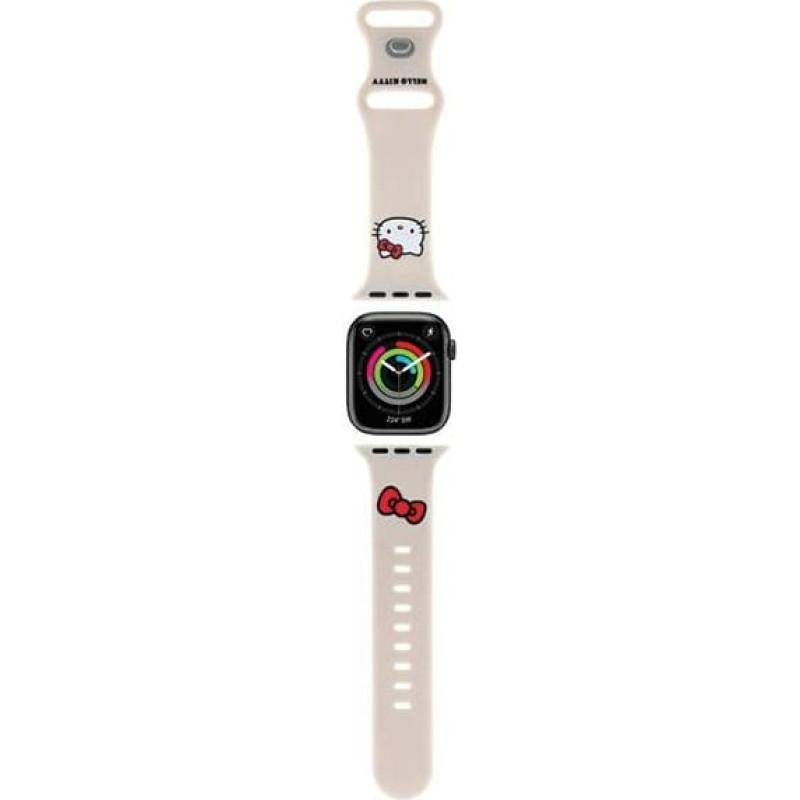 Hello Kitty Pasek HKAWMSCHBLE Apple Watch 38|40|41mm beżowy|beige strap Silicone Kitty Head