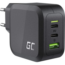 Green Cell GC PowerGaN 65W Charger (2x USB-C Power Delivery, 1x USB-A compatible with Quick Charge 3.0)