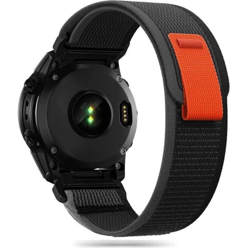 Tech-Protect Nylon Strap for Garmin Fenix ââ5|6|6 Pro|7 - Black|Orange