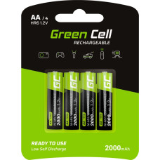 Green Cell Rechargeable Batteries 4x AA HR6 2000 mAh